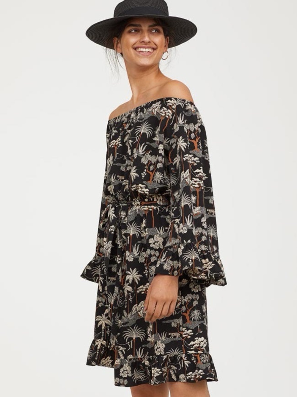 H&M Off-the-Shoulder Printed Dress – Size 2/34